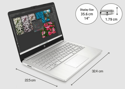 Dimensi laptop HP 14s-dq2614TU