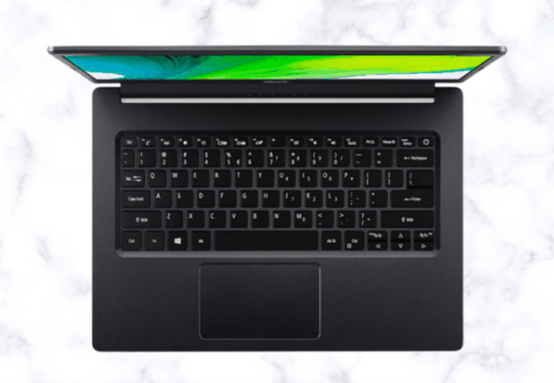 Acer Aspire A314-22 Ryzen 3 3250U tampak atas yang memperlihatkan keyboard dan touchpad